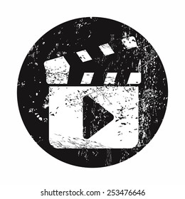 vector illustration of modern b lack icon clapper board