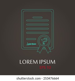 vector illustration of modern b lack icon medical prescription