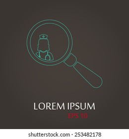 vector illustration of modern b lack icon doctor