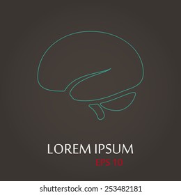vector illustration of modern b lack icon brain 