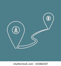 vector illustration of modern b lack icon marker