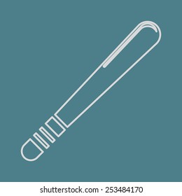 vector illustration of modern b lack icon baton protection