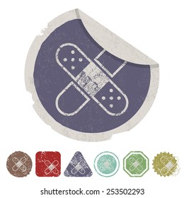 vector illustration of modern b lack icon plaster