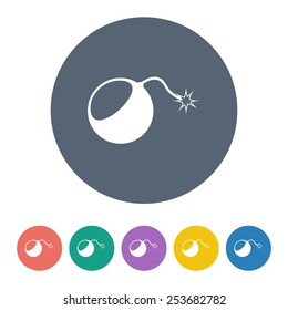 vector illustration of modern b lack icon bomb