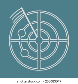 vector illustration of modern b lack icon radar