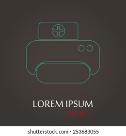 vector illustration of modern b lack icon printer