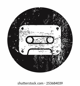 vector illustration of modern b lack icon cassette