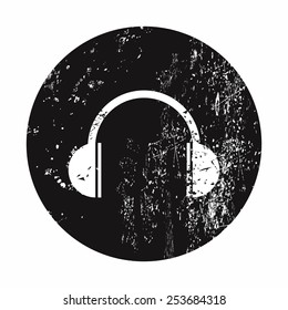 vector illustration of modern b lack icon headphones