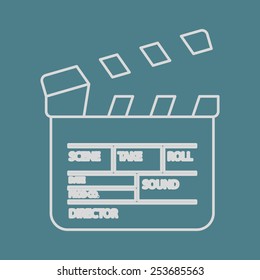 vector illustration of modern b lack icon clapper board