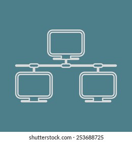 vector illustration of modern b lack icon network