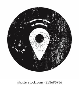 vector illustration of modern b lack icon marker