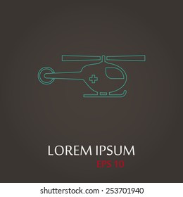 vector illustration of modern b lack icon helicopter