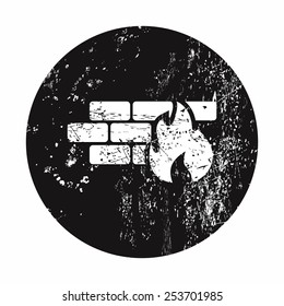 vector illustration of modern b lack icon fire wall