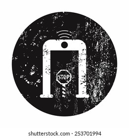 vector illustration of modern b lack icon signaling
