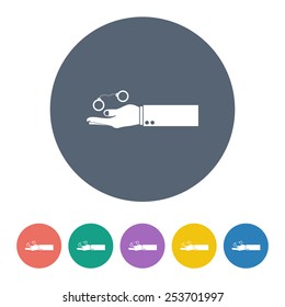 vector illustration of modern b lack icon police handcuffs