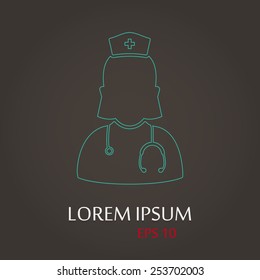 vector illustration of modern b lack icon doctor