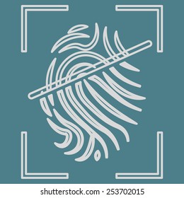 vector illustration of modern b lack icon fingerprint