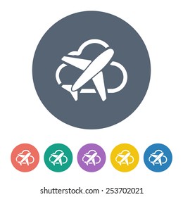 vector illustration of modern b lack icon airplane