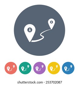 vector illustration of modern b lack icon marker