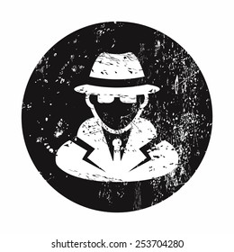 vector illustration of modern b lack icon detective