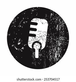 vector illustration of modern b lack icon microphone
