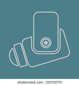 vector illustration of modern b lack icon camera
