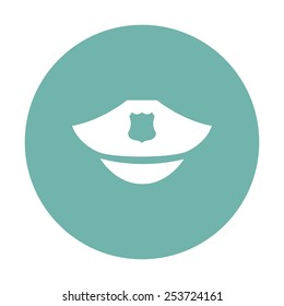 vector illustration of modern b lack icon police cap