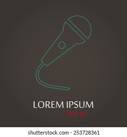 vector illustration of modern b lack icon microphone