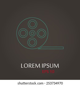 vector illustration of modern b lack icon reel of film