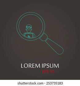 vector illustration of modern b lack icon thief