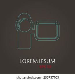 vector illustration of modern b lack icon camcorder