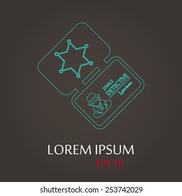 vector illustration of modern b lack icon police