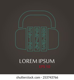 vector illustration of modern b lack icon lock