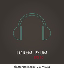 vector illustration of modern b lack icon headphones