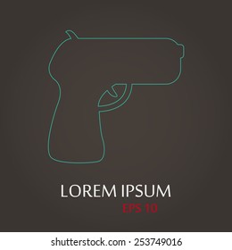 vector illustration of modern b lack icon gun