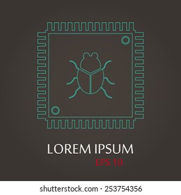 vector illustration of modern b lack icon cpu