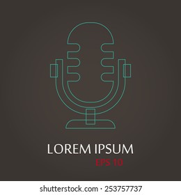 vector illustration of modern b lack icon microphone