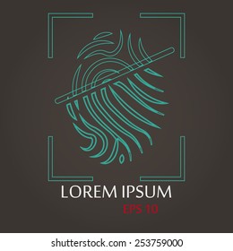 vector illustration of modern b lack icon fingerprint