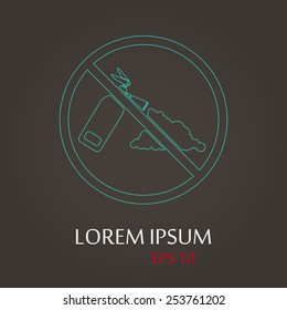 vector illustration of modern b lack icon fire extinguisher