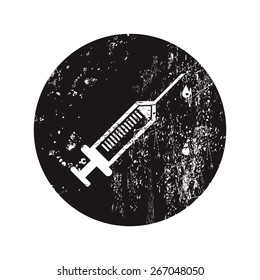vector illustration of modern b lack icon syringe