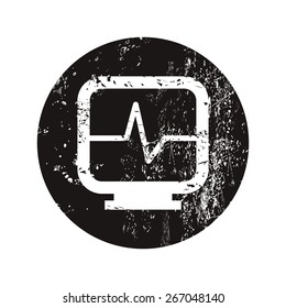 vector illustration of modern b lack icon heart monitor