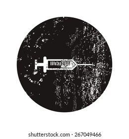 vector illustration of modern b lack icon syringe