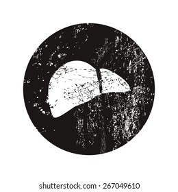 vector illustration of modern b lack icon liver