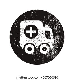 vector illustration of modern b lack icon ambulance