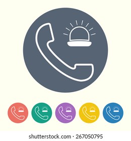 vector illustration of modern b lack call icon an ambulance