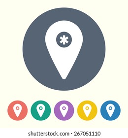 vector illustration of modern b lack icon hospital