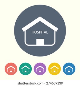 vector illustration of modern b lack icon hospital