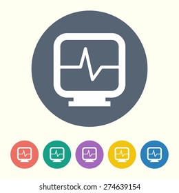vector illustration of modern b lack icon heart monitor
