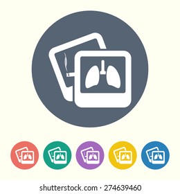 vector illustration of modern b lack icon lungs