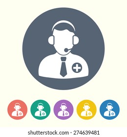 vector illustration of modern b lack icon dispatcher
